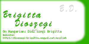 brigitta dioszegi business card